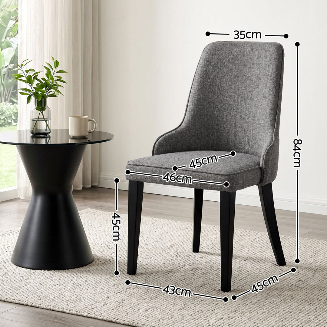 Artiss Fabric Kitchen Dining Chairs Silhouette (Set of 6) Grey