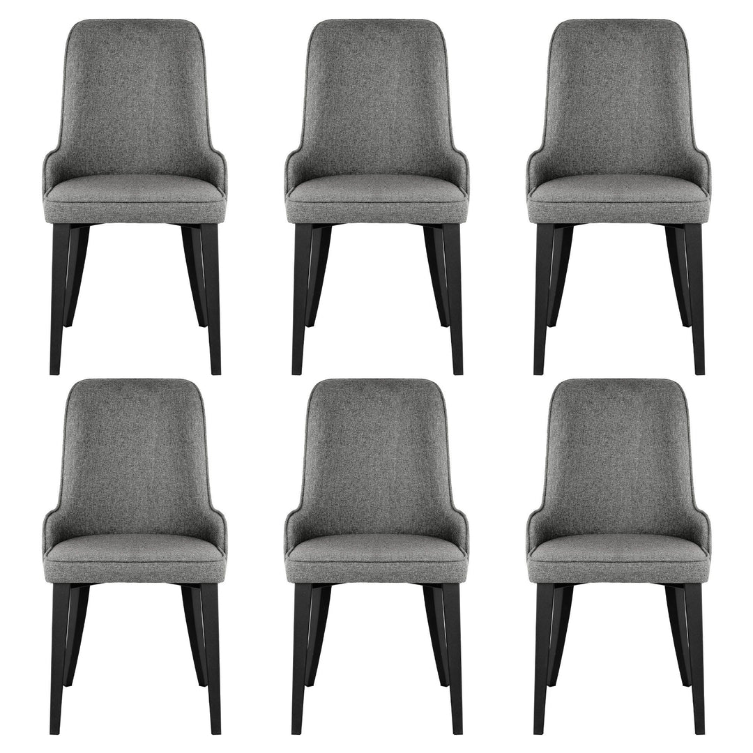 Artiss Fabric Kitchen Dining Chairs Silhouette (Set of 6) Grey
