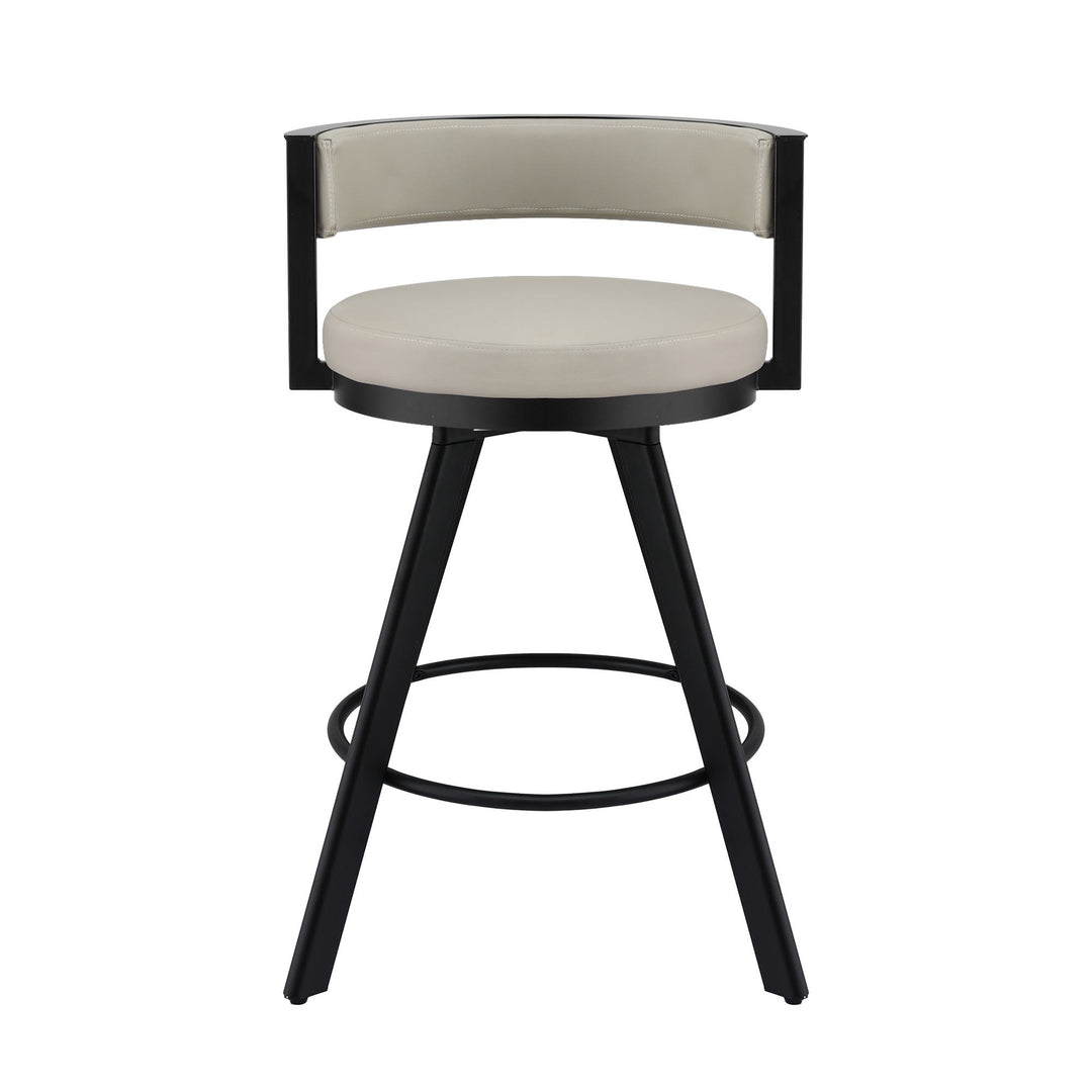 Artiss Bar Stool Swivel Kitchen Chair Metal PU Leather Counter Beige