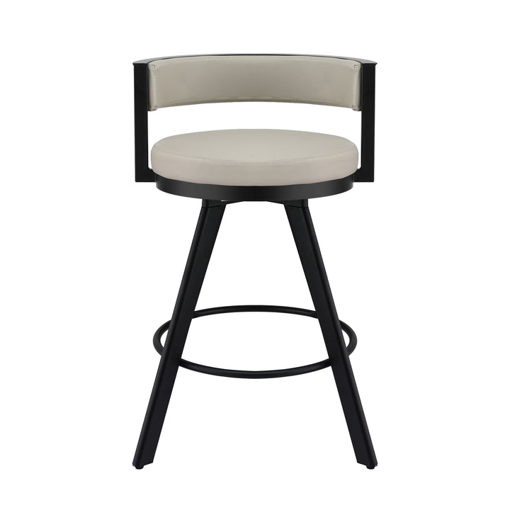 Artiss Bar Stool Swivel Kitchen Chair Metal PU Leather Counter Beige