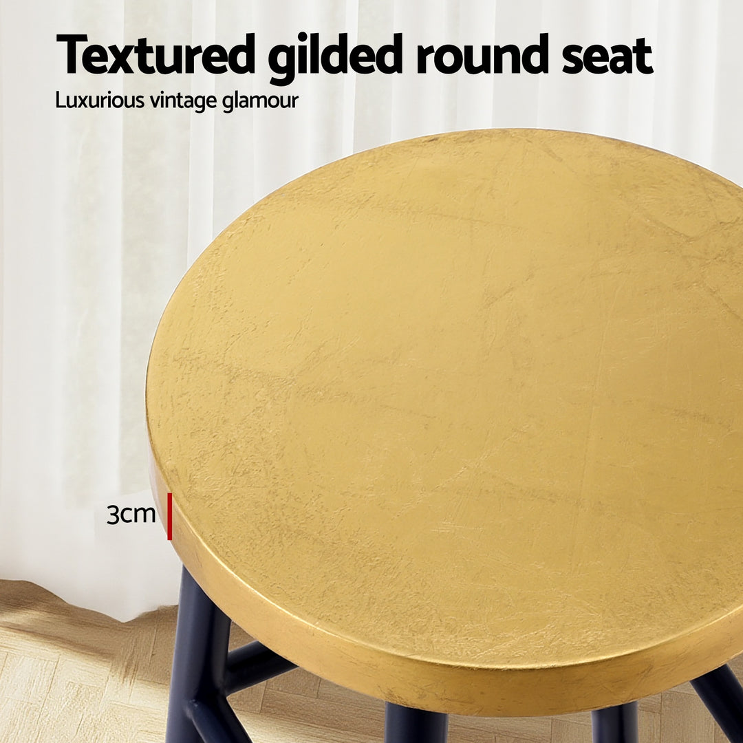 Artiss Bar Stools Metal Gold Navy