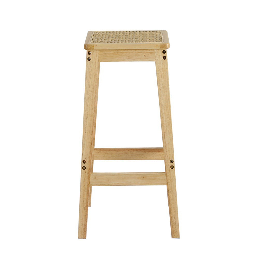 Kara Wooden Bar Stool (Set of 2) Natural 70cm