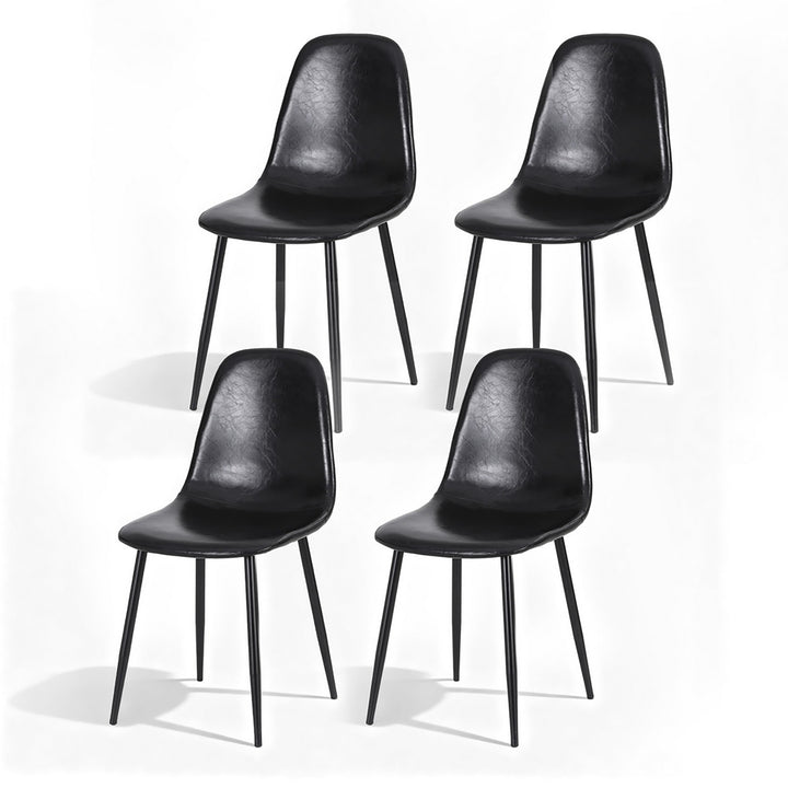 Artiss Leather Kitchen Dining Chairs Ergonomic (Set of 4) Black