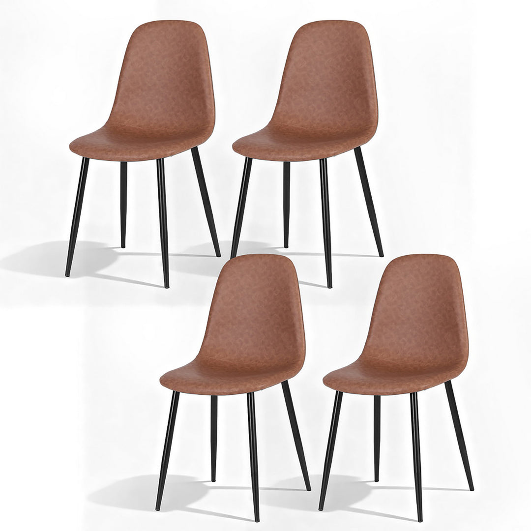 Artiss Leather Kitchen Dining Chairs Ergonomic (Set of 4) Tan