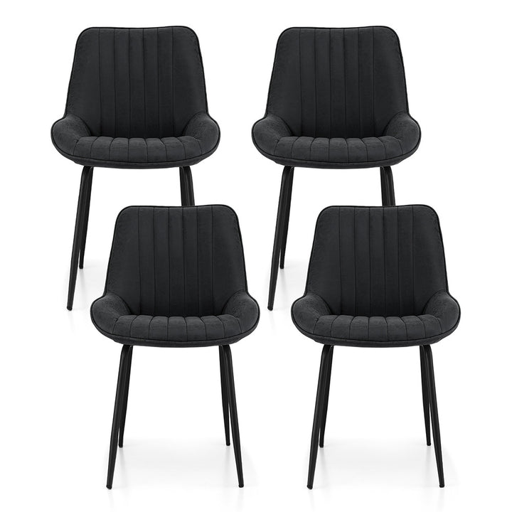 Artiss Vintage Leather Kitchen Dining Chairs (Set of 4) Black