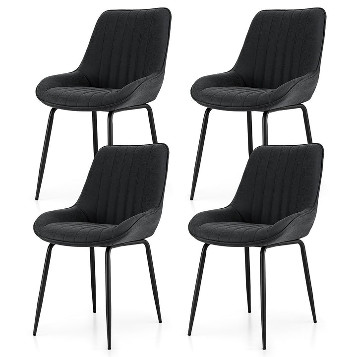 Artiss Vintage Leather Kitchen Dining Chairs (Set of 4) Black