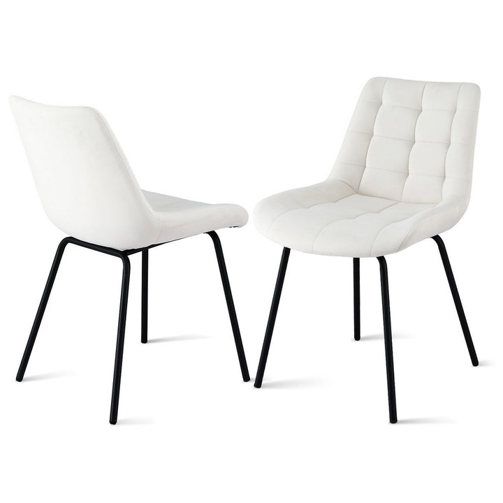Artiss Velvet Fabric Kitchen Dining Chairs (Set of 2) Cream