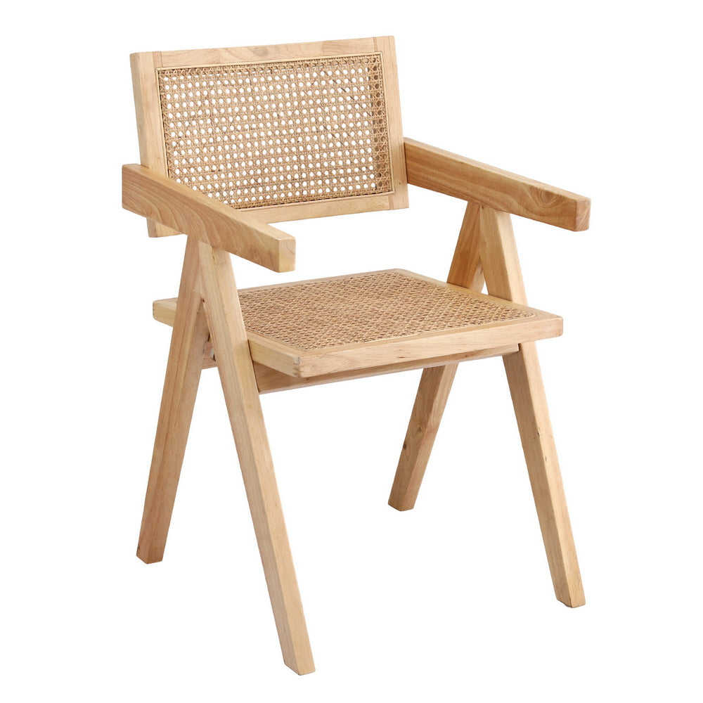 Artiss Rattan Kitchen Dining Chair Wooden Natural
