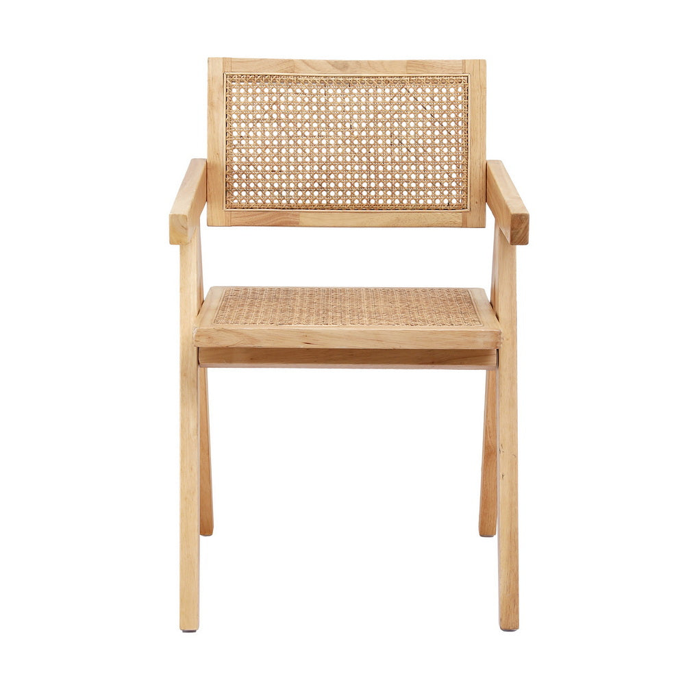 Artiss Rattan Kitchen Dining Chair Wooden Natural