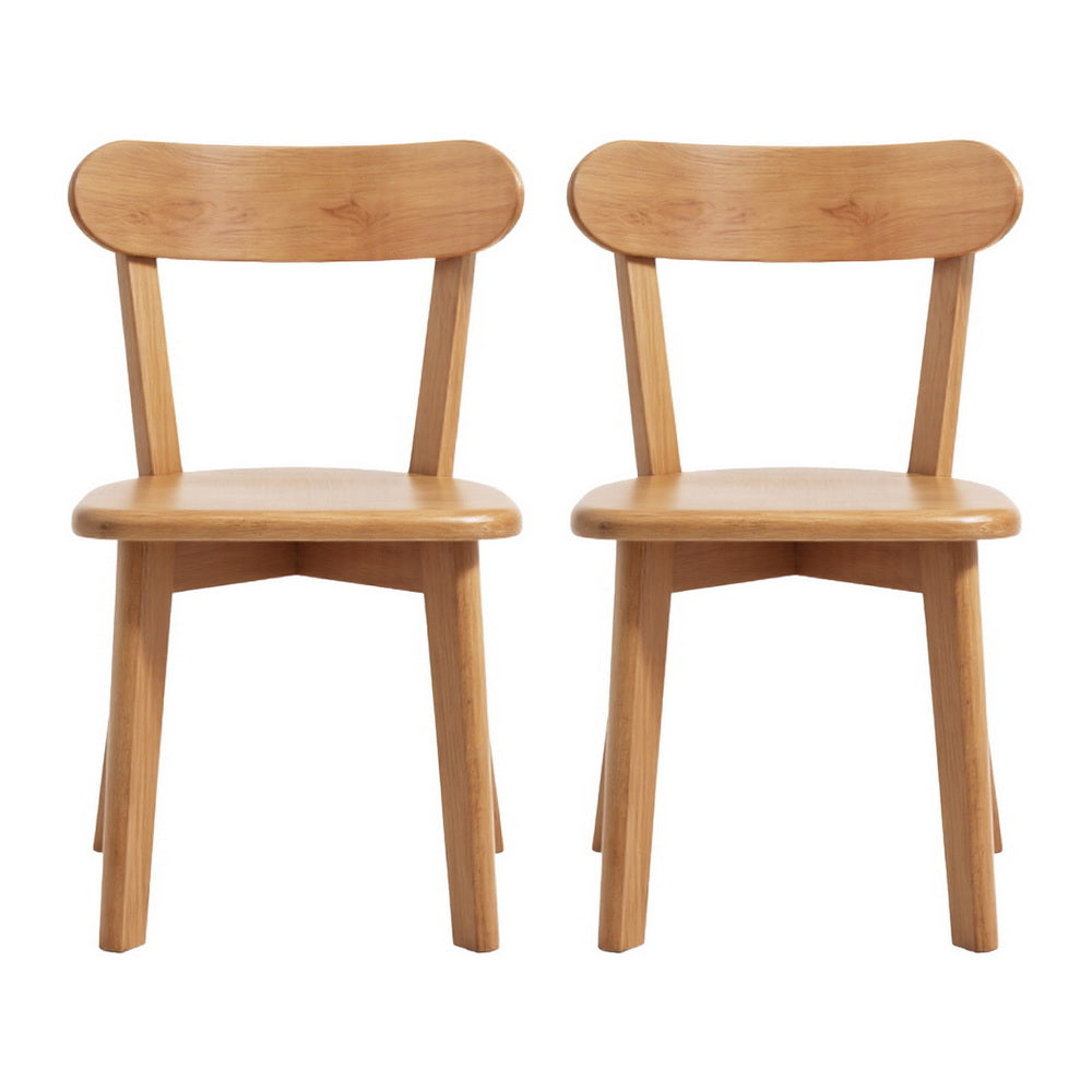 Artiss Wooden Kitchen Dining Chairs (Set of 2) Natural