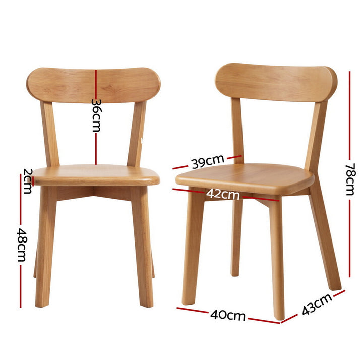 Artiss Wooden Kitchen Dining Chairs (Set of 2) Natural