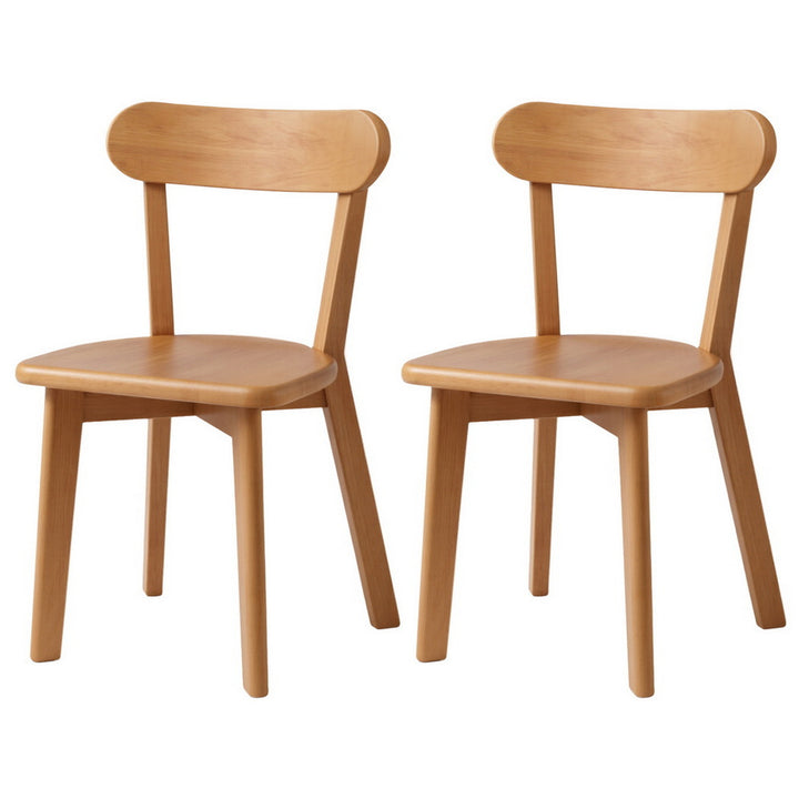 Artiss Wooden Kitchen Dining Chairs (Set of 2) Natural