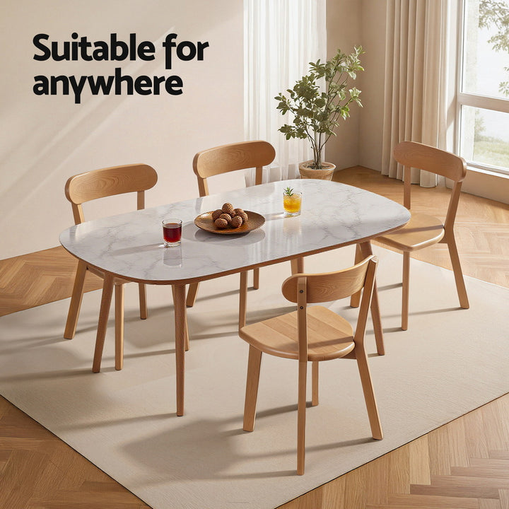 Artiss Wooden Kitchen Dining Chairs (Set of 2) Natural