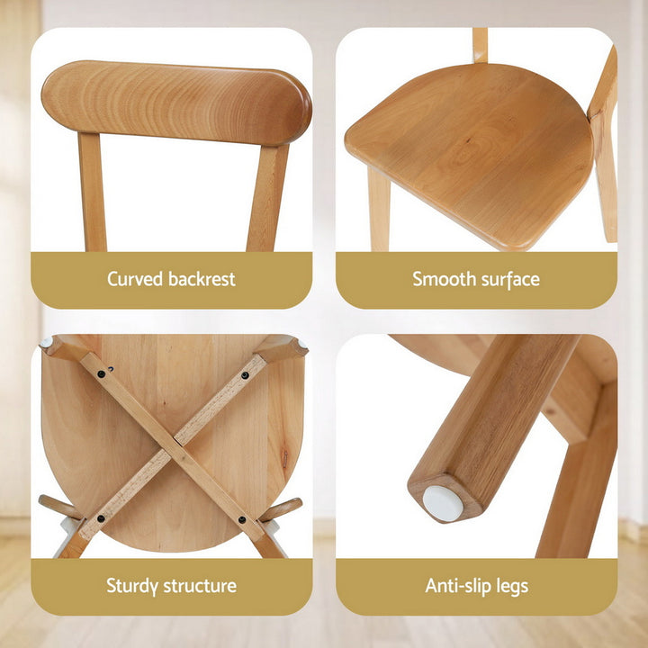 Artiss Wooden Kitchen Dining Chairs (Set of 2) Natural