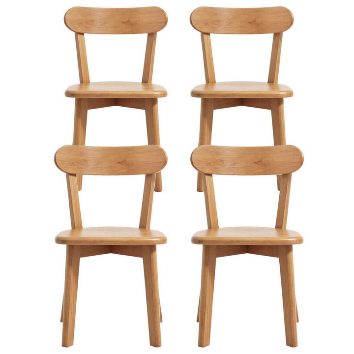 Artiss Wooden Kitchen Dining Chairs (Set of 4) Natural