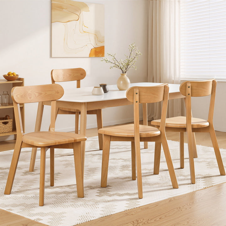 Artiss Wooden Kitchen Dining Chairs (Set of 4) Natural