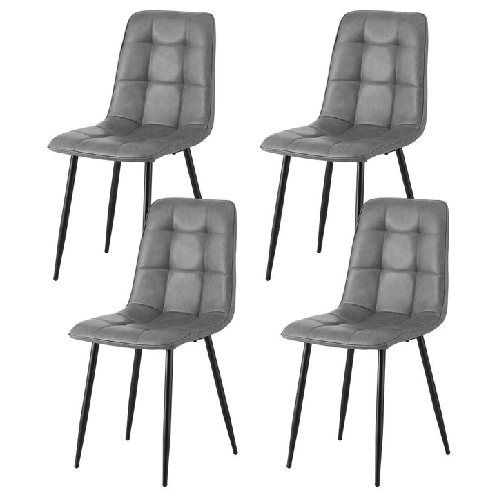 Artiss Leather Kitchen Dining Chairs Tufted (Set of 4) Grey