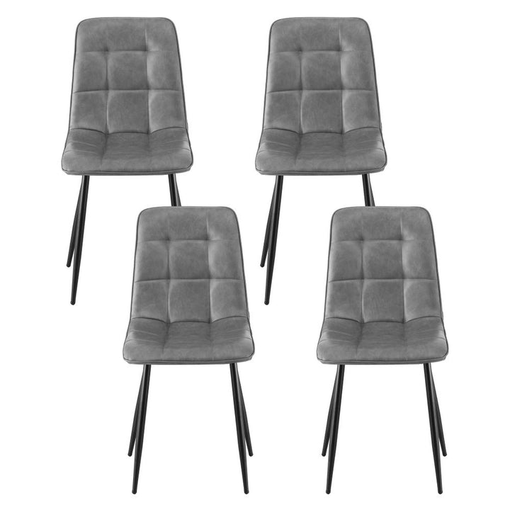 Artiss Leather Kitchen Dining Chairs Tufted (Set of 4) Grey
