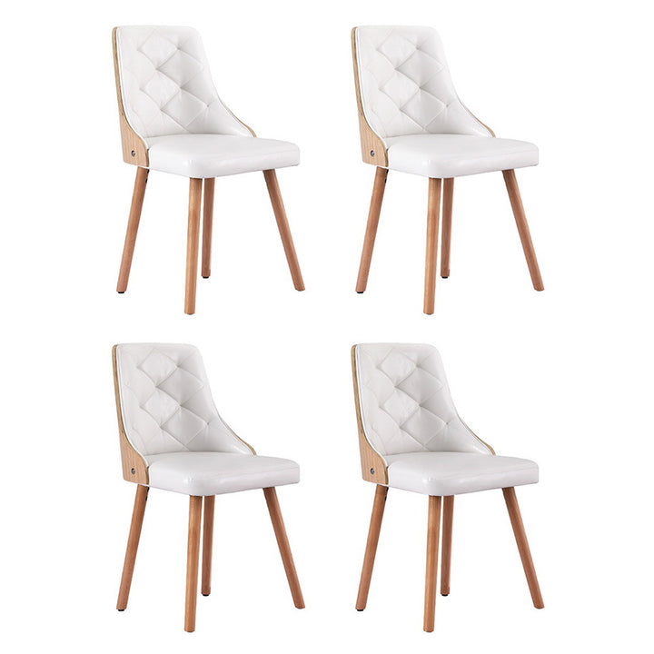 Artiss Leather Kitchen Dining Chairs Wooden (Set of 4) White