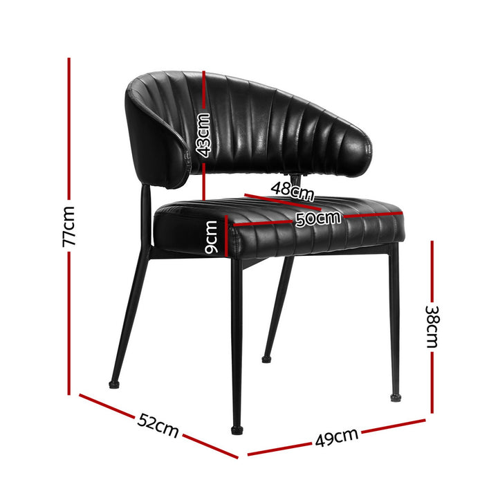 Artiss Leather Kitchen Dining Chairs Curved (Set of 4) Black