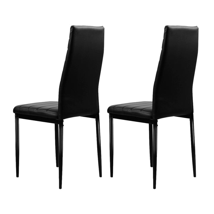 Artiss Leather Kitchen Dining Chairs Tufted (Set of 4) Black