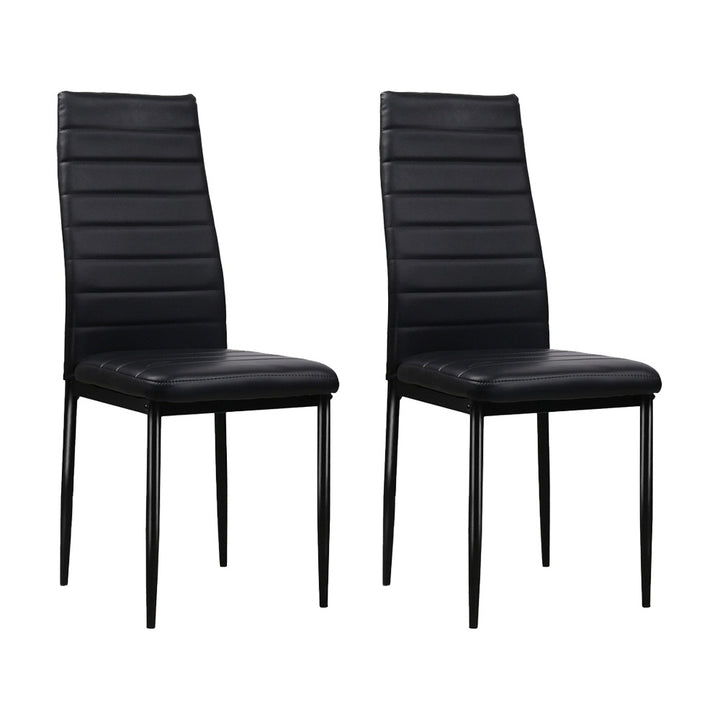 Artiss Leather Kitchen Dining Chairs Tufted (Set of 4) Black