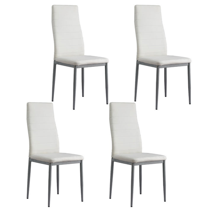 Artiss Leather Kitchen Dining Chairs Tufted (Set of 4) White