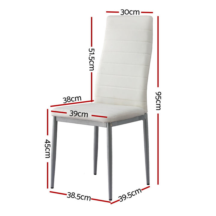 Artiss Leather Kitchen Dining Chairs Tufted (Set of 4) White