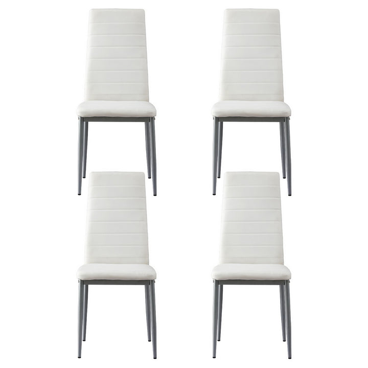 Artiss Leather Kitchen Dining Chairs Tufted (Set of 4) White