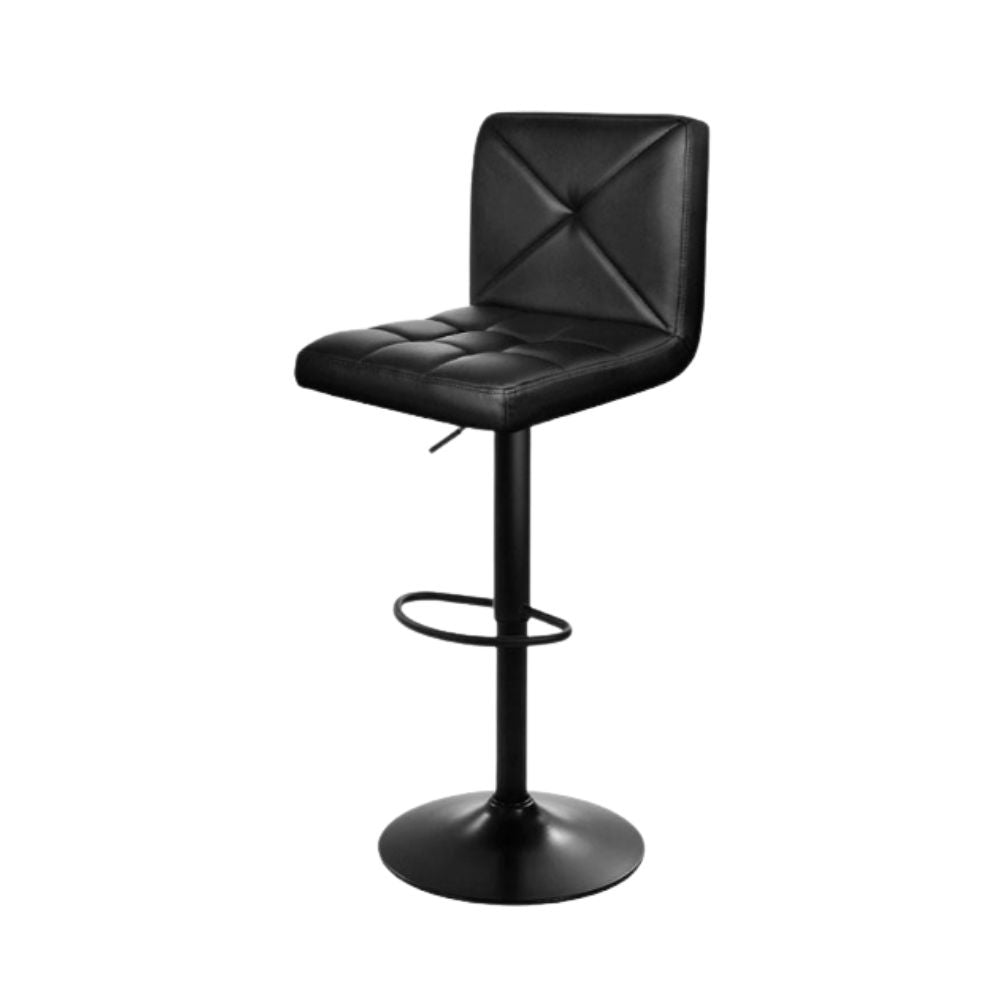 Dodds Leather Bar Stool Swivel (Set of 2) Black