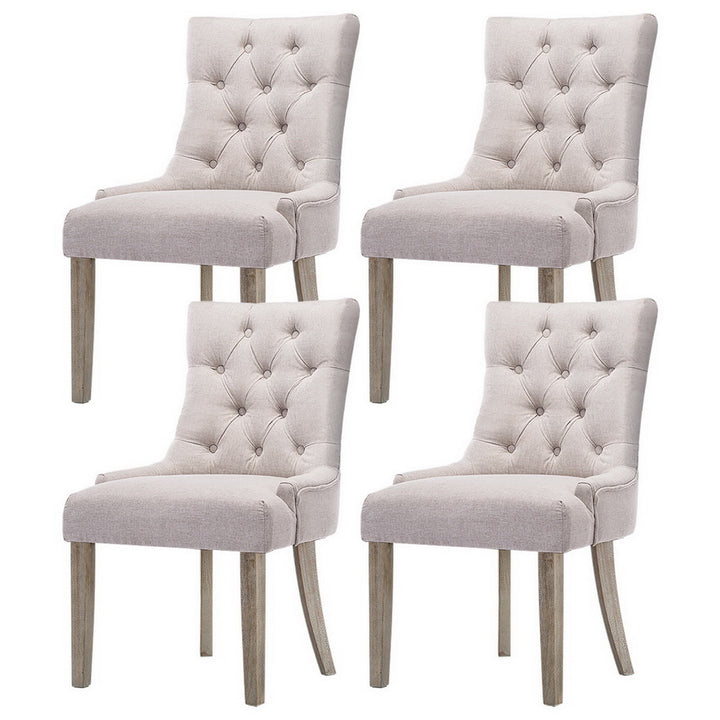 Artiss Fabric Dining Chairs French Provincial (Set of 4) Cream