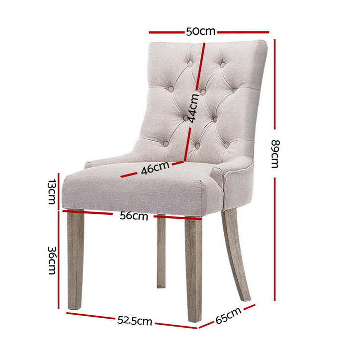 Artiss Fabric Dining Chairs French Provincial (Set of 4) Cream