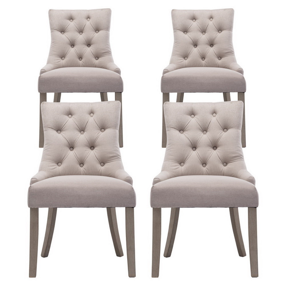 Artiss Fabric Dining Chairs French Provincial (Set of 4) Cream