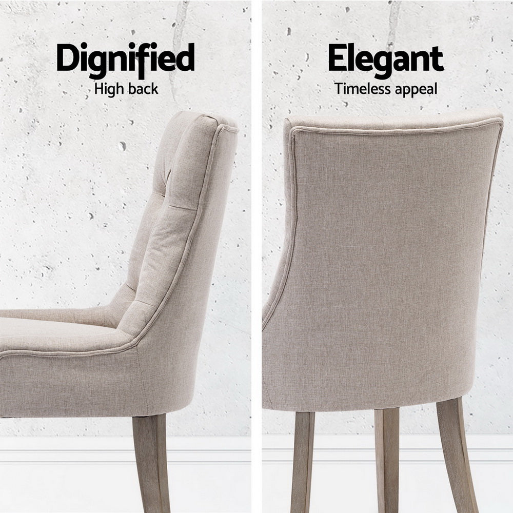 Artiss Fabric Dining Chairs French Provincial (Set of 4) Cream