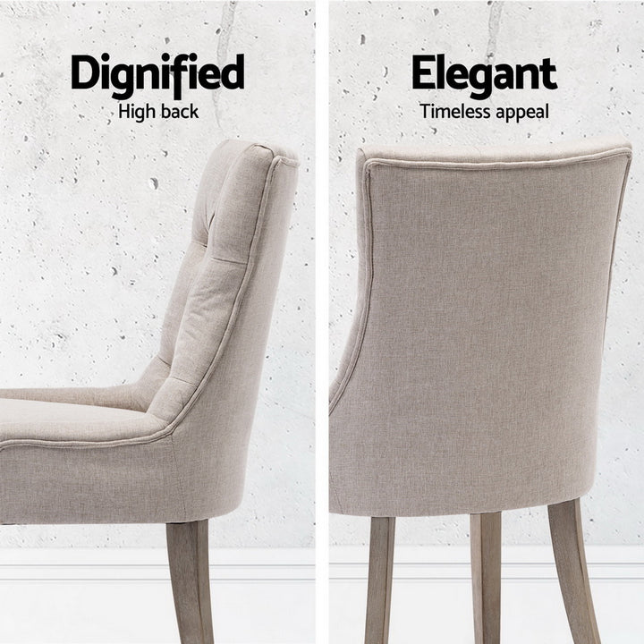 Artiss Fabric Dining Chairs French Provincial (Set of 4) Cream