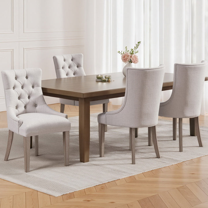 Artiss Fabric Dining Chairs French Provincial (Set of 4) Cream