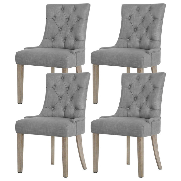 Artiss Fabric Dining Chairs French Provincial (Set of 4) Grey
