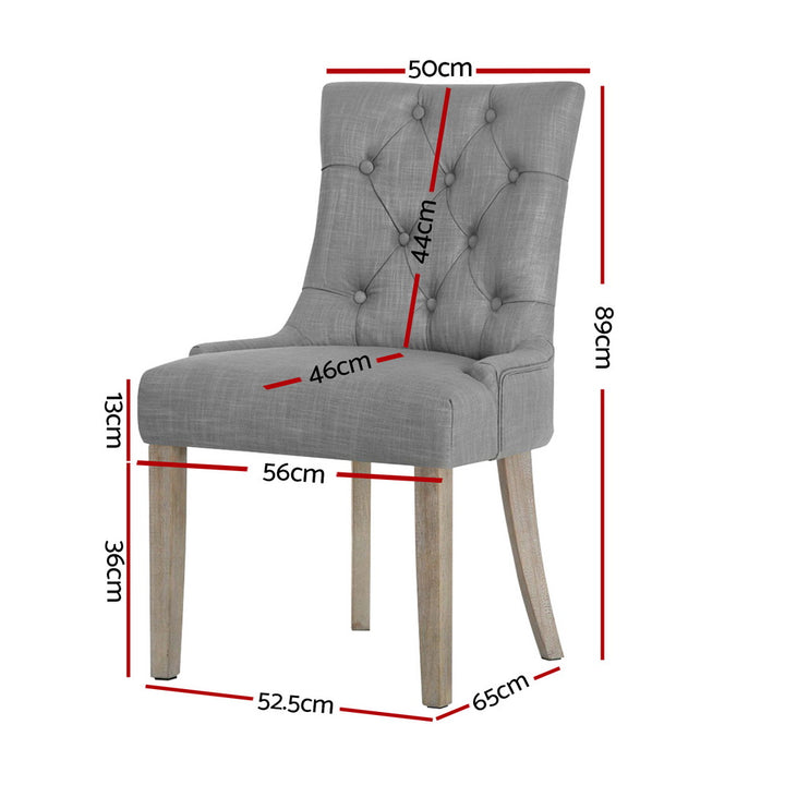 Artiss Fabric Dining Chairs French Provincial (Set of 4) Grey