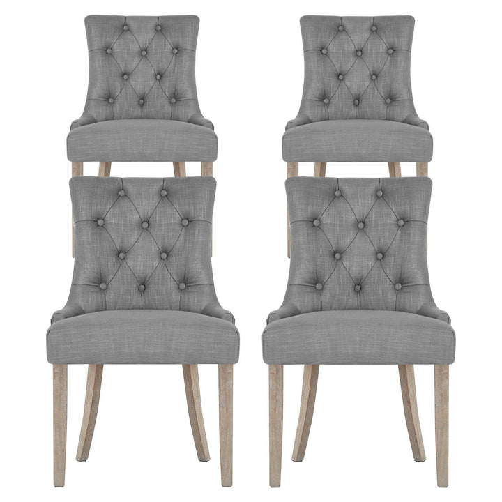 Artiss Fabric Dining Chairs French Provincial (Set of 4) Grey