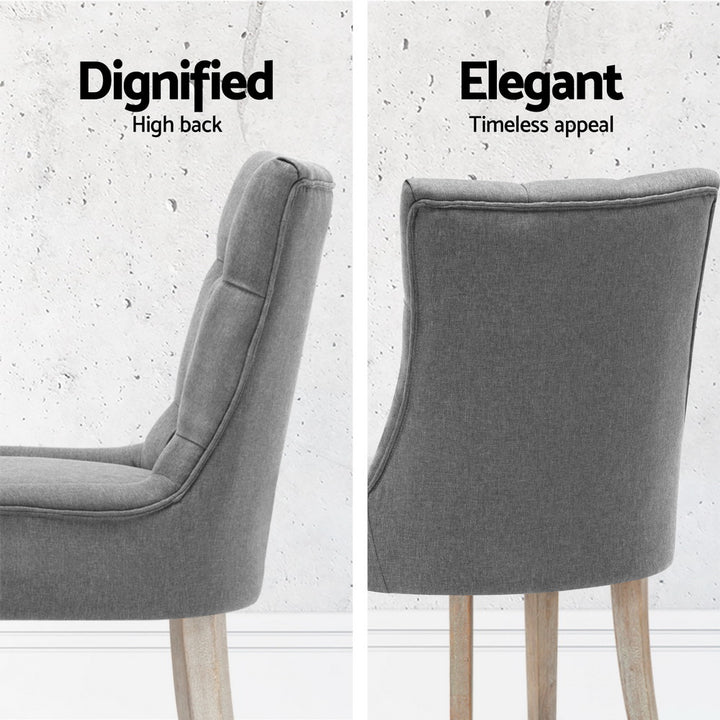 Artiss Fabric Dining Chairs French Provincial (Set of 4) Grey