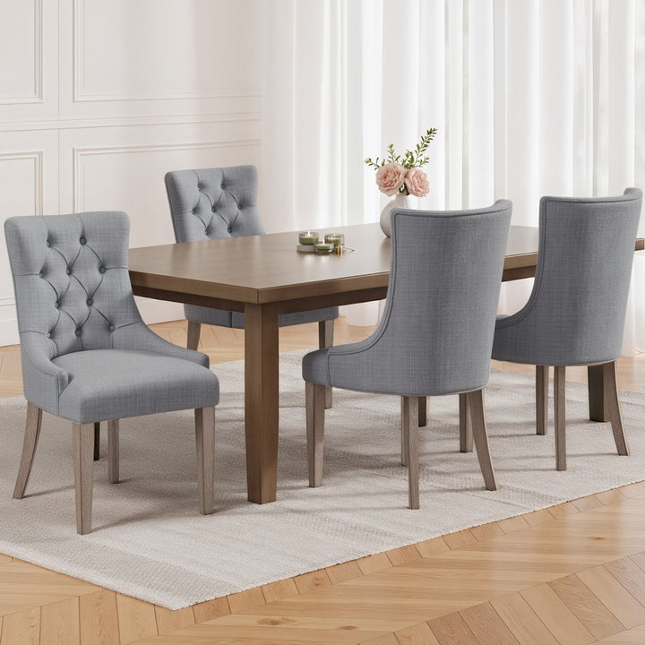 Artiss Fabric Dining Chairs French Provincial (Set of 4) Grey