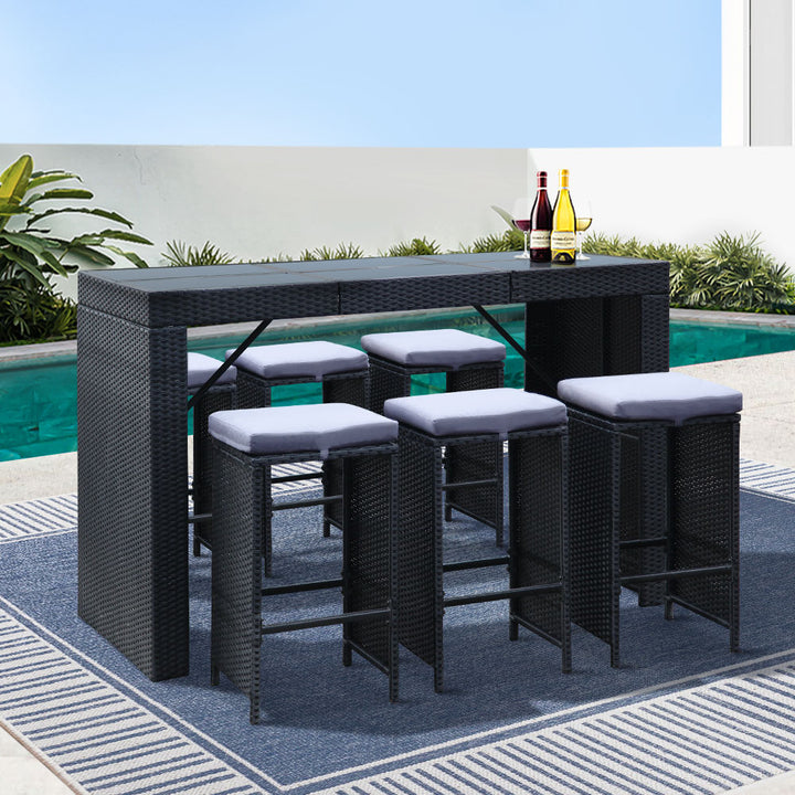 Elmer Outdoor Bar Table Set (7 Piece)