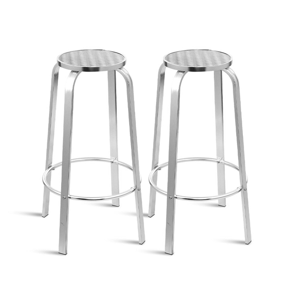 Titan Outdoor Bar Stools (Set of 2) Aluminum