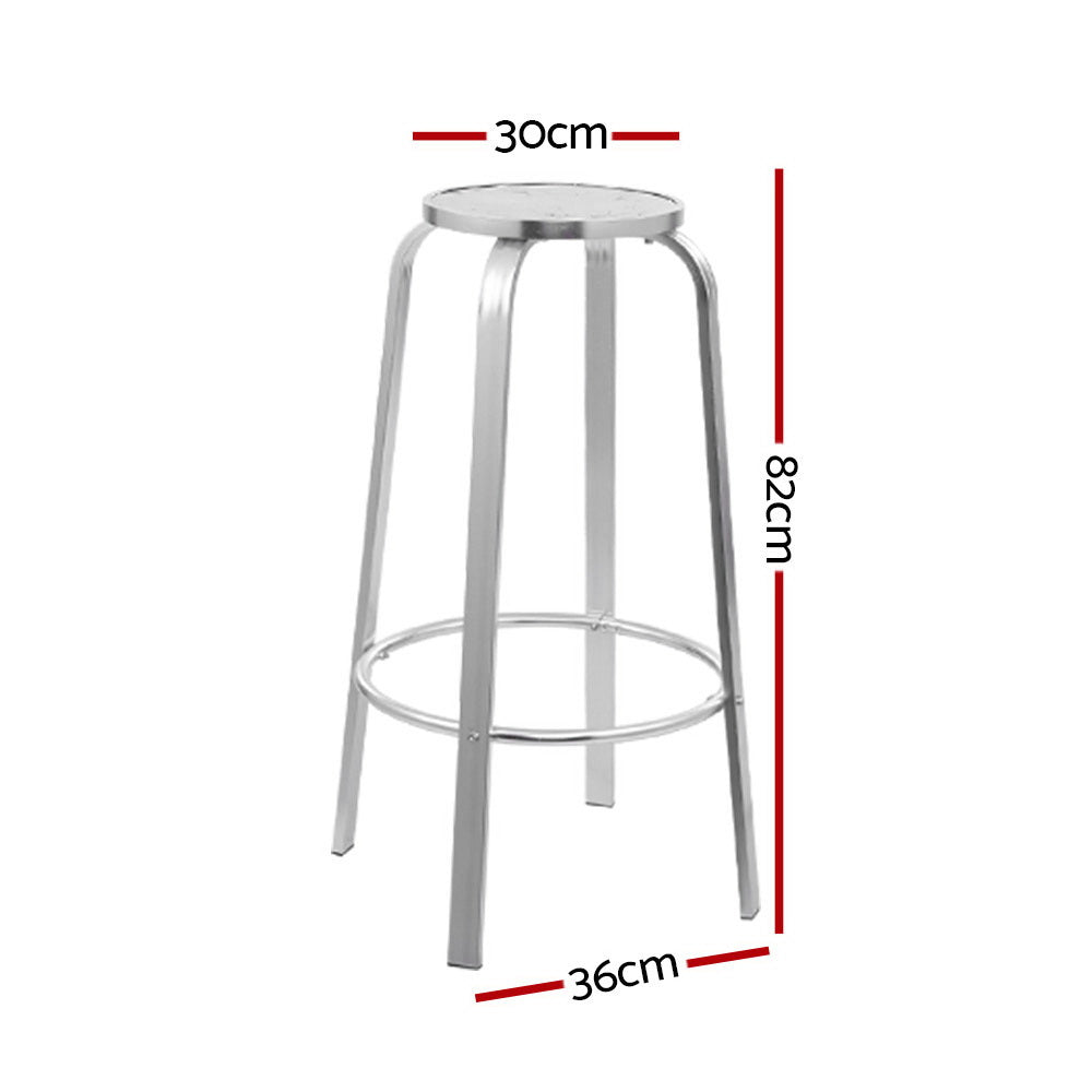 Titan Outdoor Bar Stools (Set of 2) Aluminum