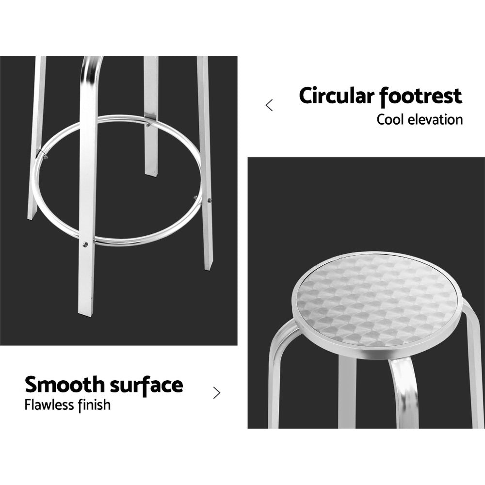 Titan Outdoor Bar Stools (Set of 2) Aluminum