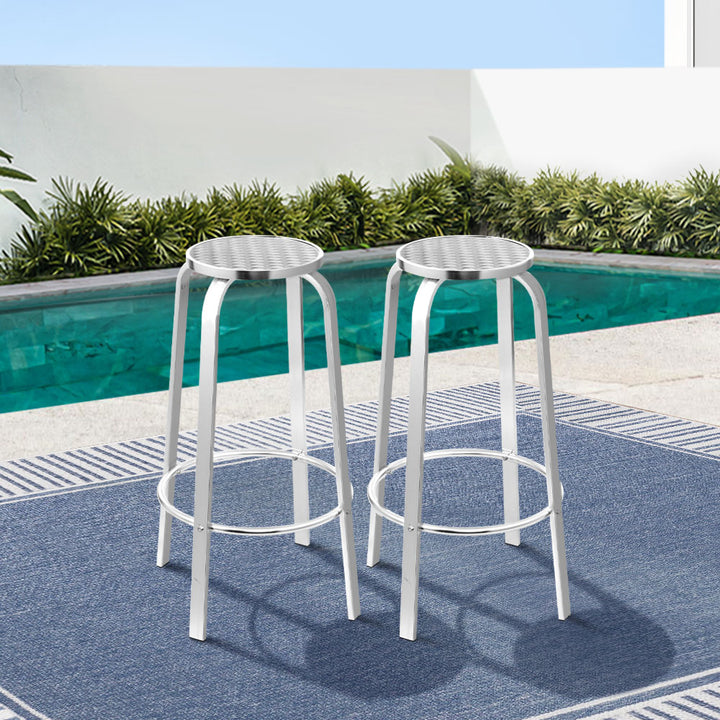 Titan Outdoor Bar Stools (Set of 2) Aluminum