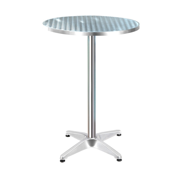 Titan Outdoor Bar Table Round Adjustable Height Aluminum