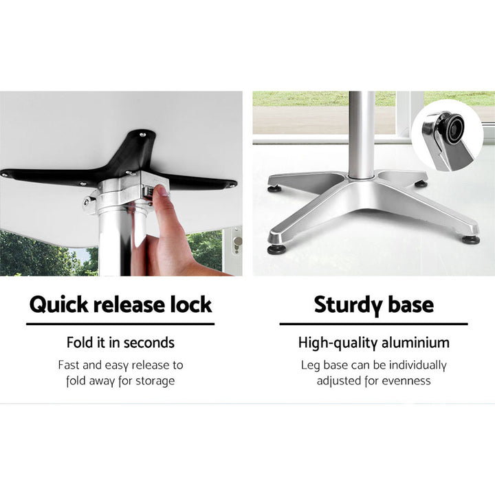 Titan Outdoor Bar Table Square Adjustable Height Aluminum