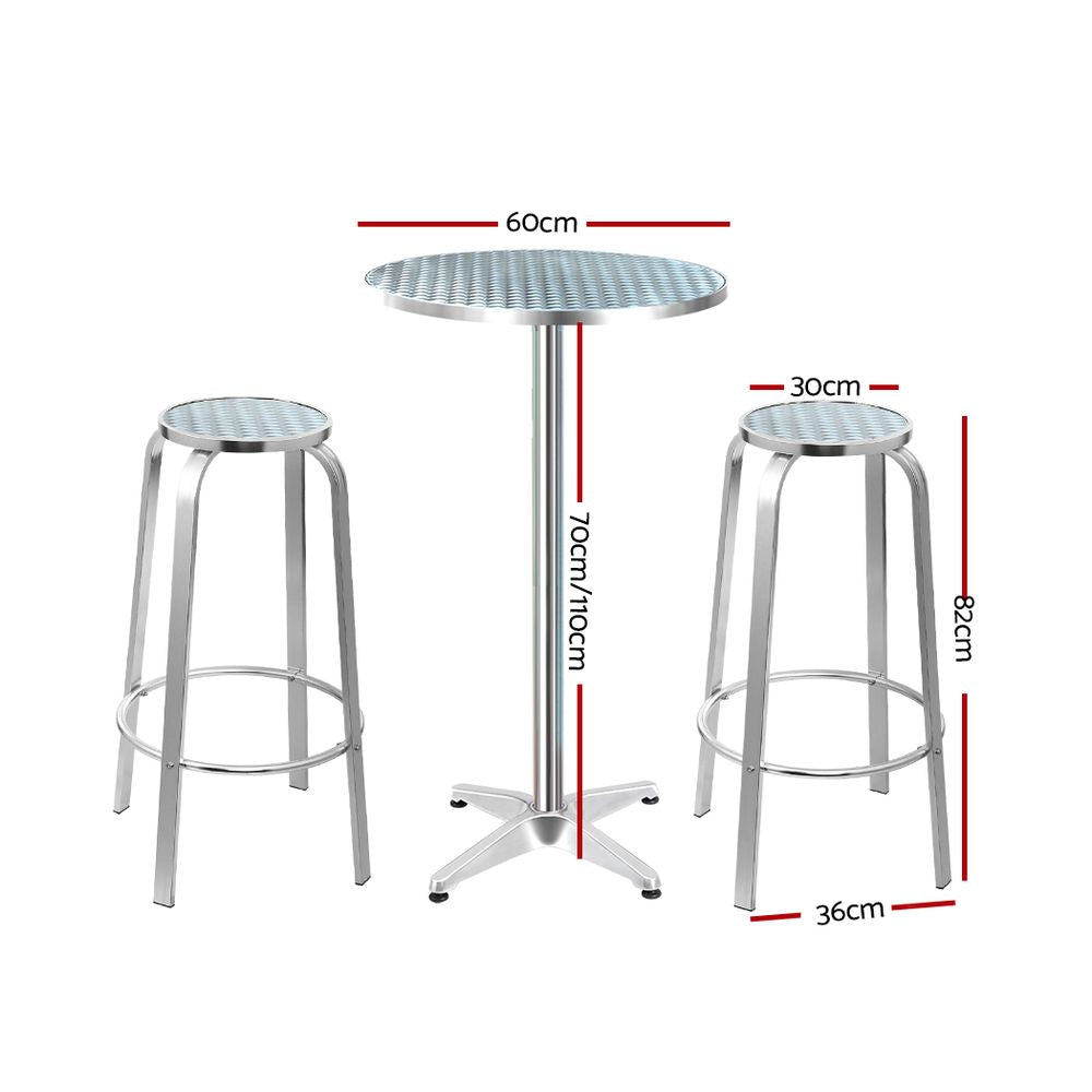 Titan Outdoor Bar Table Set Round (3 Piece)