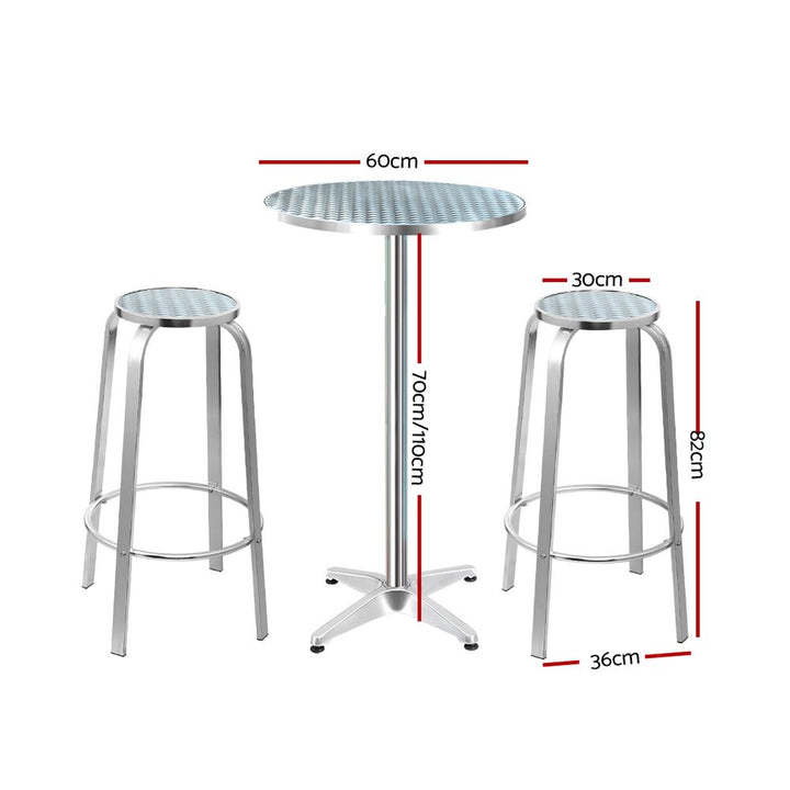 Titan Outdoor Bar Table Set Round (3 Piece)
